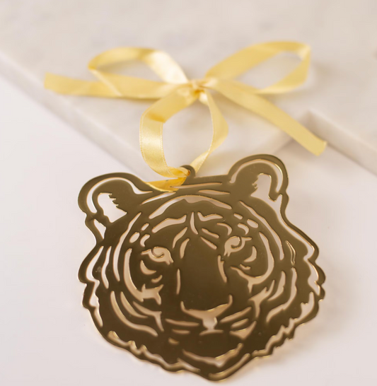 Tiger Face Gold Ornament