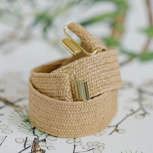 Dark Raffia Stretch Belt Band
