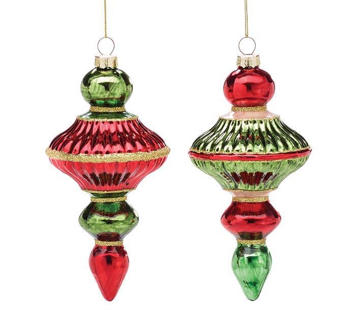 Red & Green Finial Ornament
