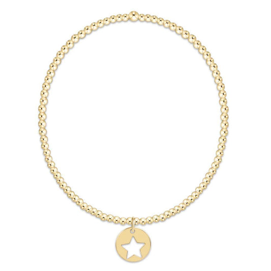 Classic Gold 2mm Bracelet - Star Small Gold Disc