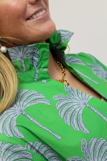 Georgia Palm Dress Green by Caryn Lawn