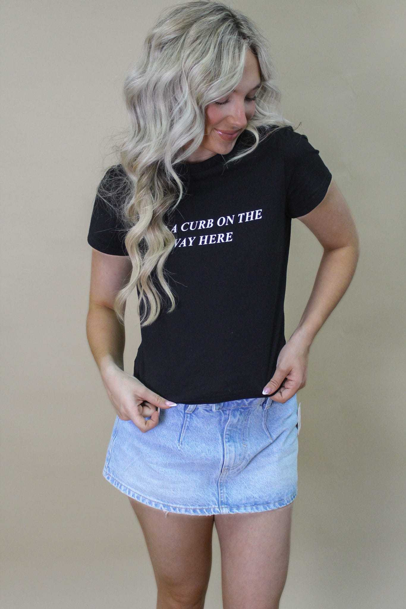 I Hit A Curb Baby Tee Top