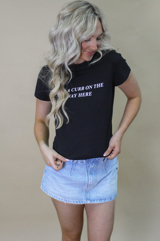 I Hit A Curb Baby Tee Top