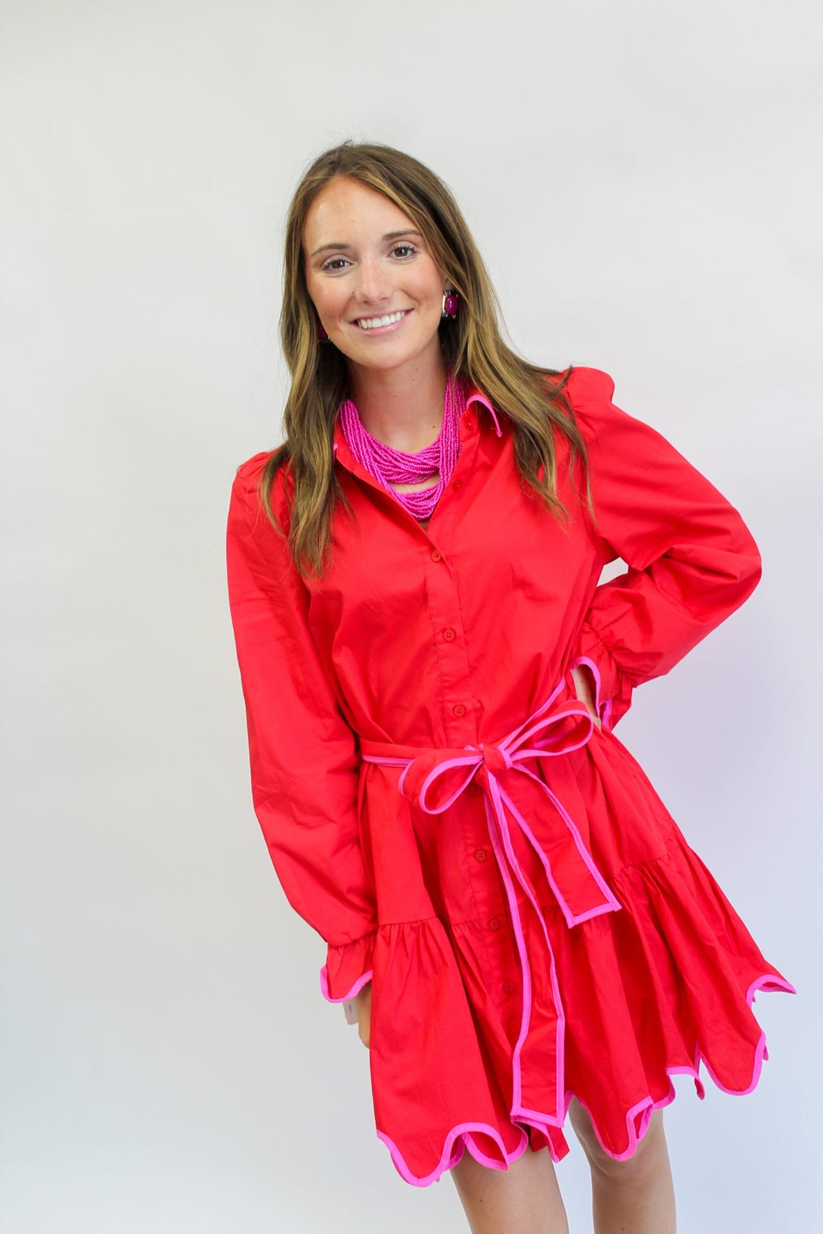 Cherry on Top Scalloped Mini Dress