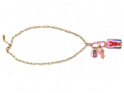 Multi Beaded Necklace with Charm