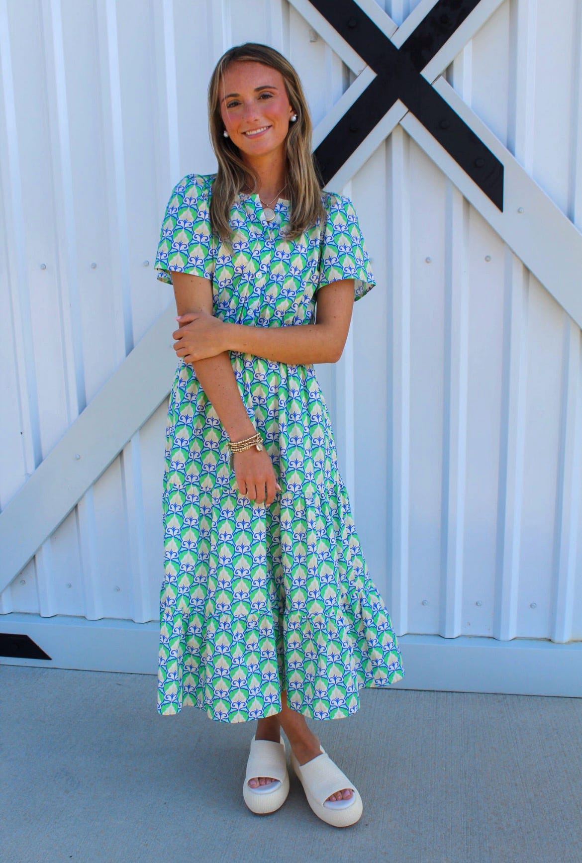 Hellenic Petals Maxi Dress by Meet Me in Santorini