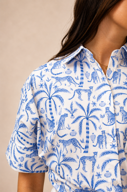 Abby Swing Top Blue Jungle