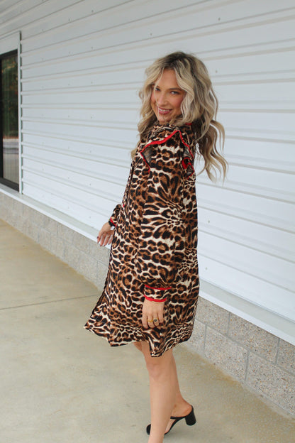 Back for More Red Animal Print Dress