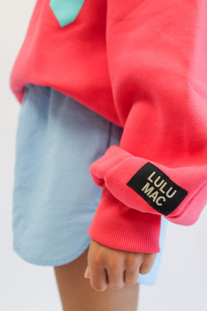 Lulu Mac Sweatshirt Coral/Mint Puff