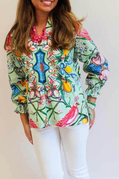 Mint Chinois Shirt Dress Short