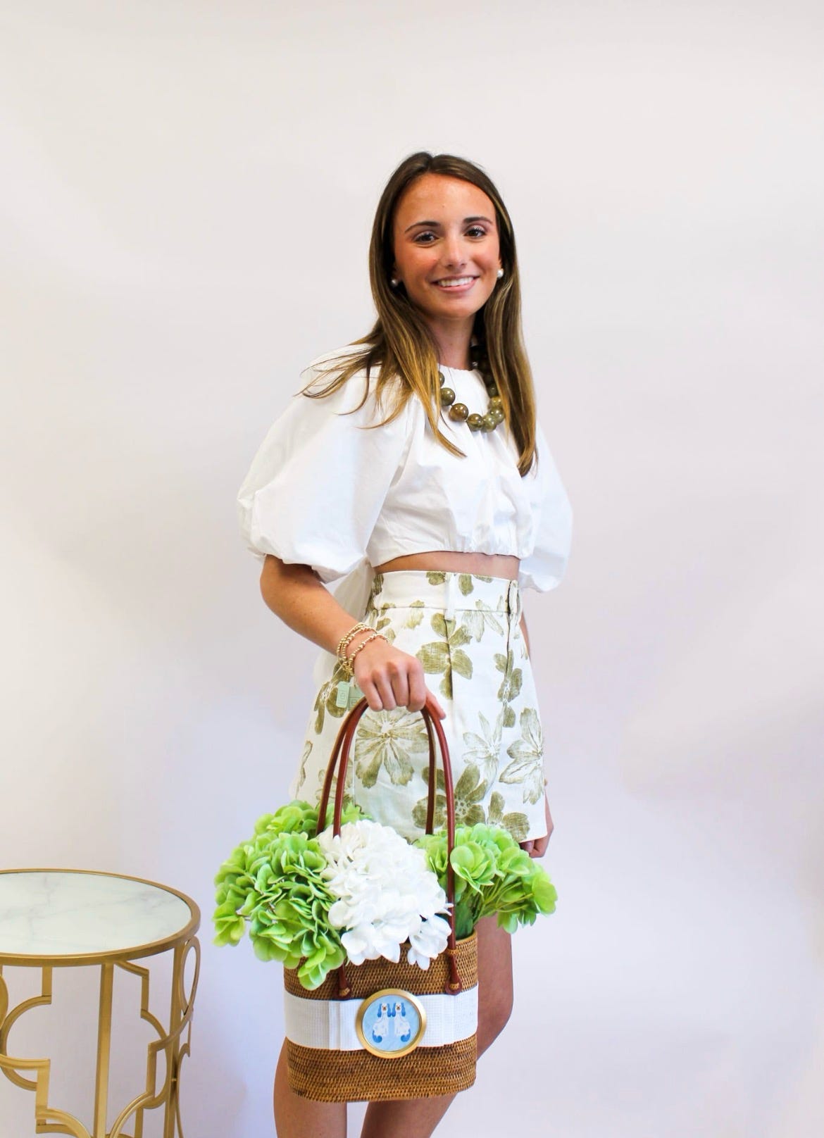 Garden View Flower Print Shorts