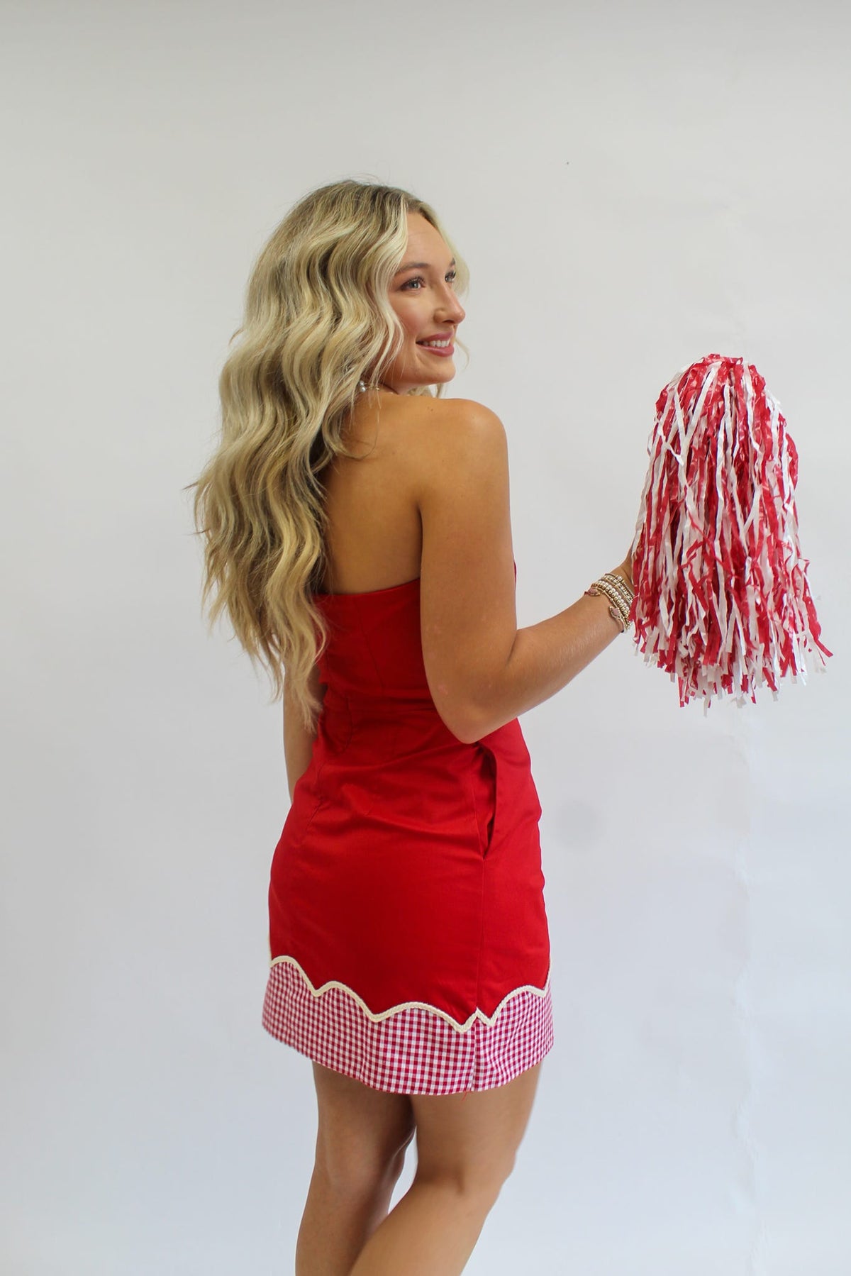 Quarterback Flirt Strapless Mini Dress