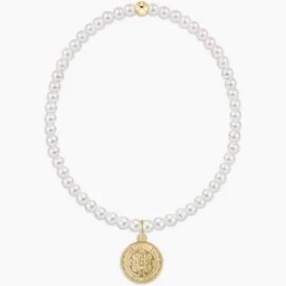 Classic Pearl 3mm Blessing Disc Bracelet