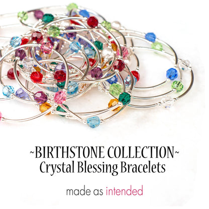 8mm Diamond Crystal Blessing Bracelet - April: S