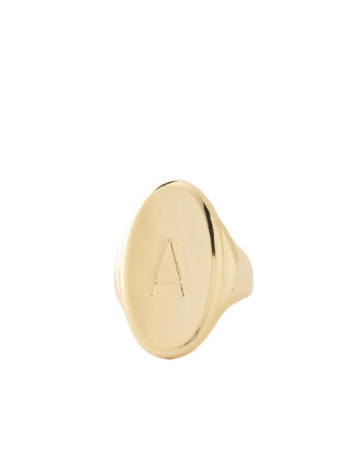 "A" Signet Statement Ring