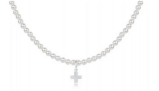 Choker Classic Pearl 3mm Bead- Signature Cross Sterling Charm