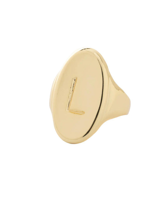 "L" Signet Statement Ring