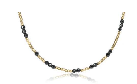 15" Choker Hope Unwritten Gemstone - Faceted Onyx