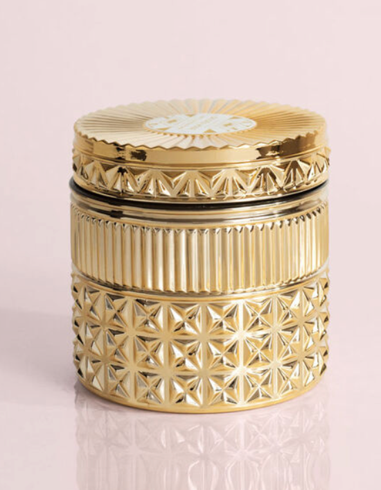 11 OZ GILDED FACETED JAR