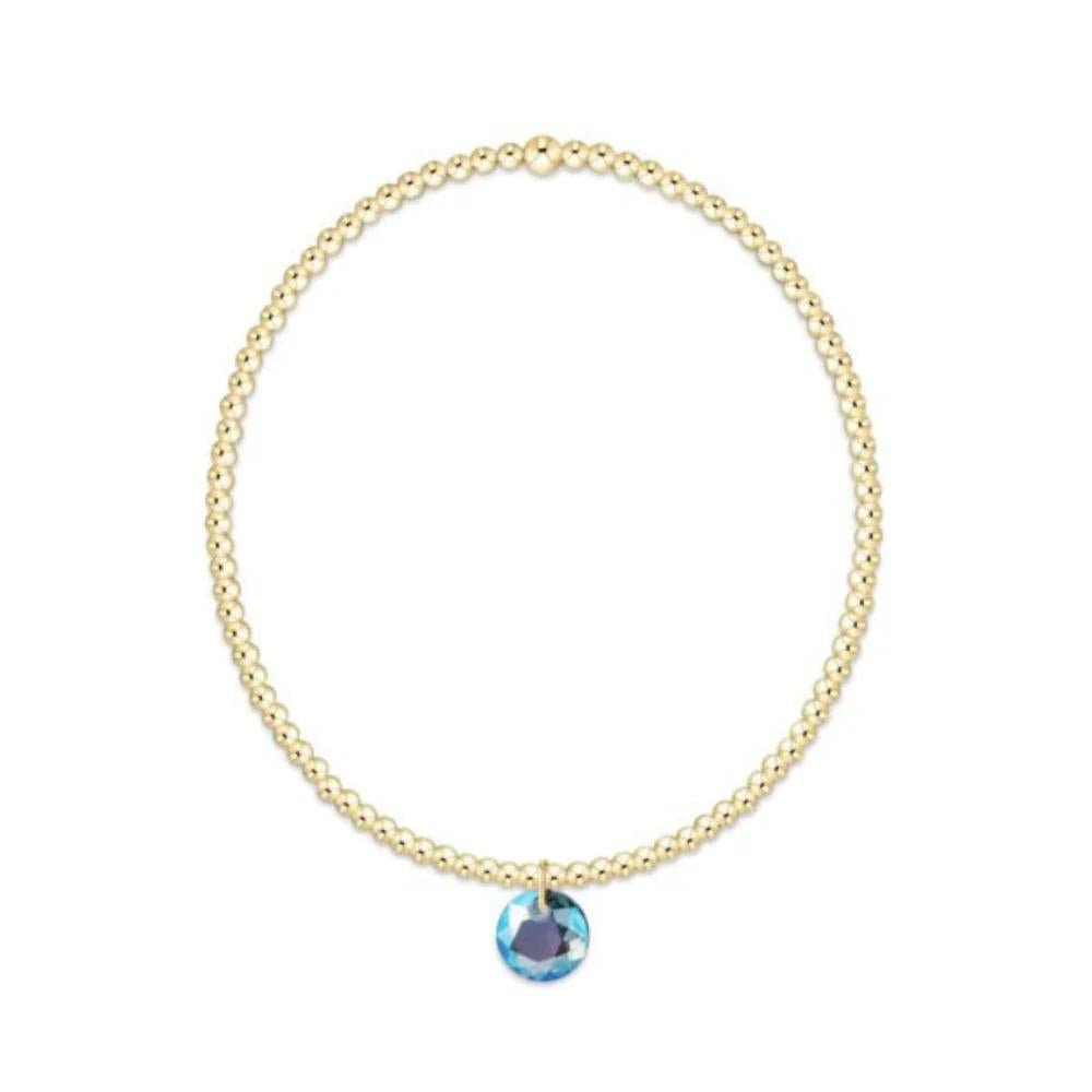 Classic Gold 2mm Bracelet- Reflection Small Charm- 03