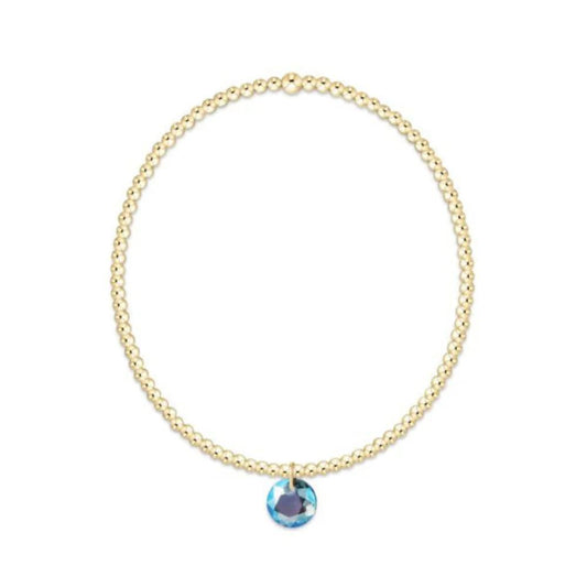 Classic Gold 2mm Bracelet- Reflection Small Charm- 03