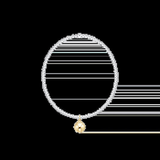 Classic Mixed Metal 2mm Bracelet- Classic Gold 8mm Charm