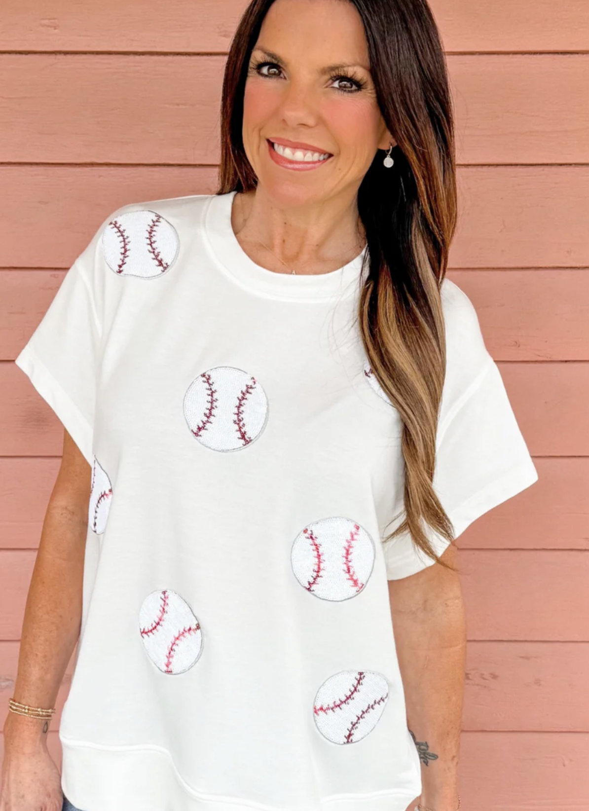 Top Emily Sequin Baseballs