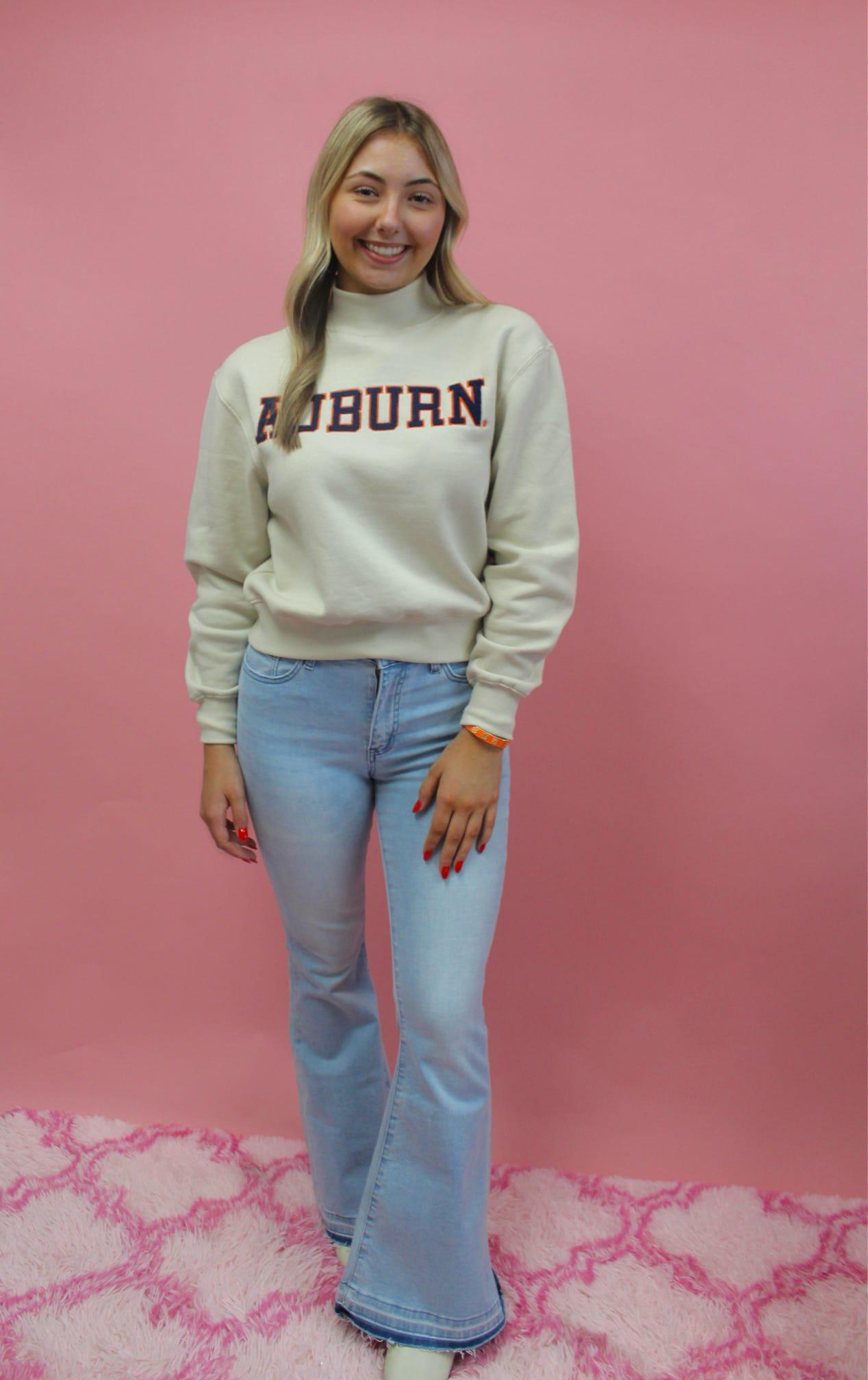 Auburn Chenille Mock Neck Cuffed: IVORY