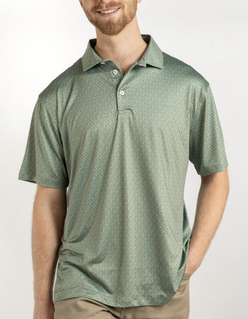 Men's Flying Mallard Performance Polo Green/Multi