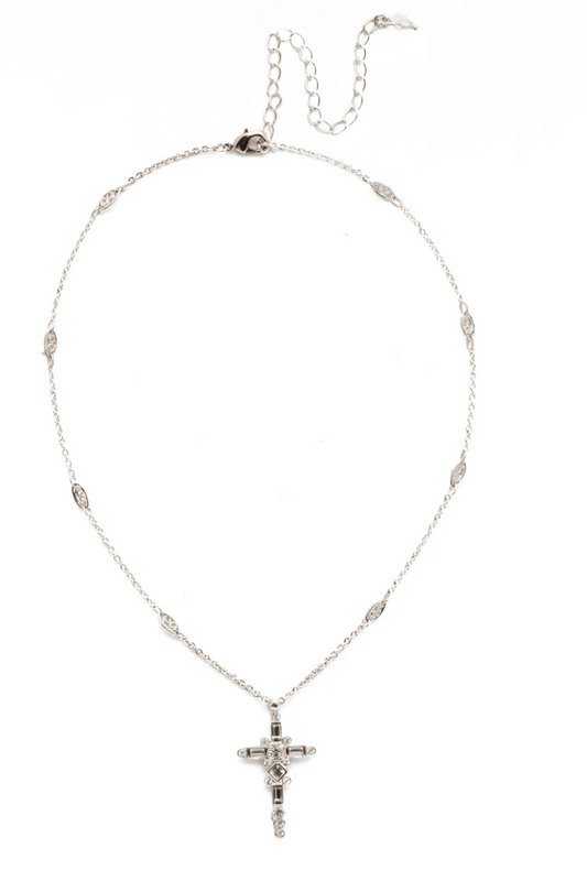 Dierdre Cross Pendant Necklace Crystal