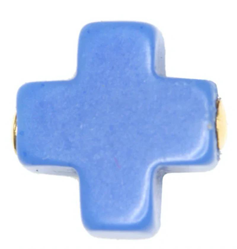 Signature Cross Stud - Cobalt