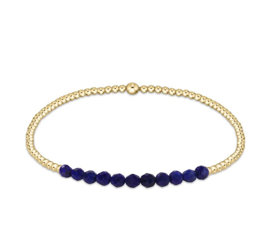 Gold Bliss 2mm Bead Bracelet - Lapis