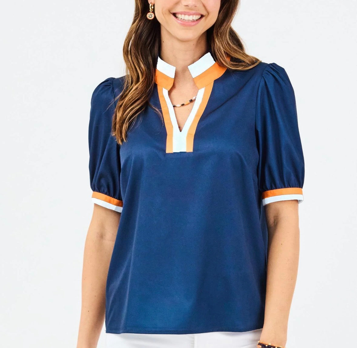 Navy/Orange Tricia Top