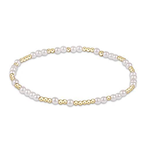 Hope Unwritten 3mm Beaded Bracelet - Pearl