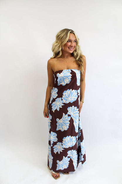 Eyes on You Strapless Maxi Dress