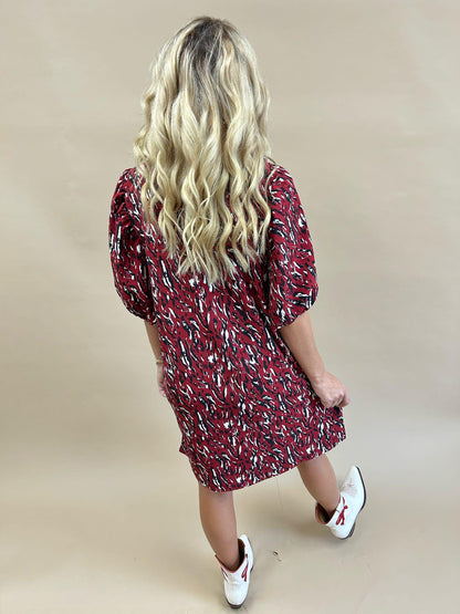 Dress Amelia Tiger Tail Garnet/Black