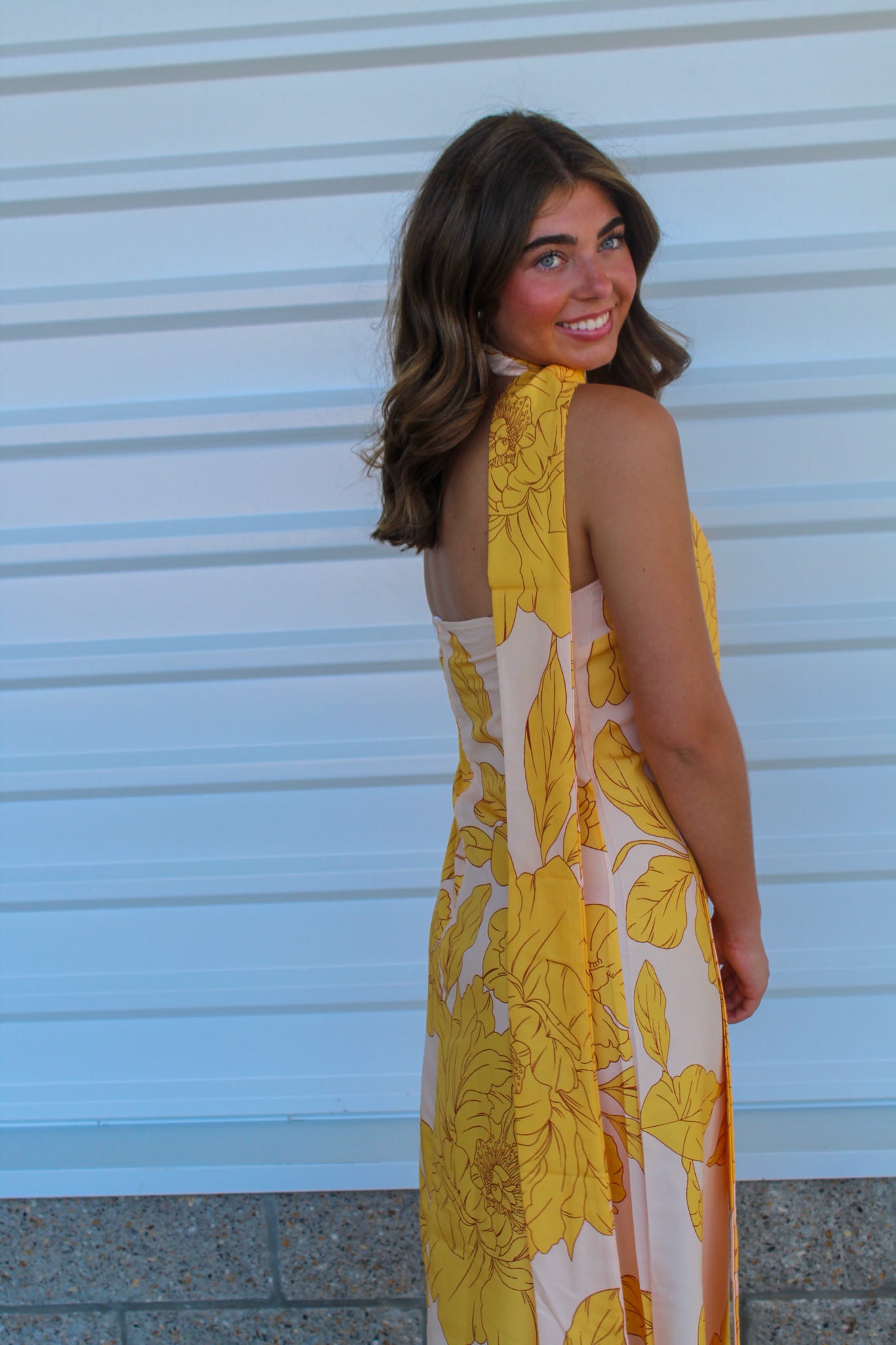 Golden Hour Bandeau Maxi Dress with Neck Scarf
