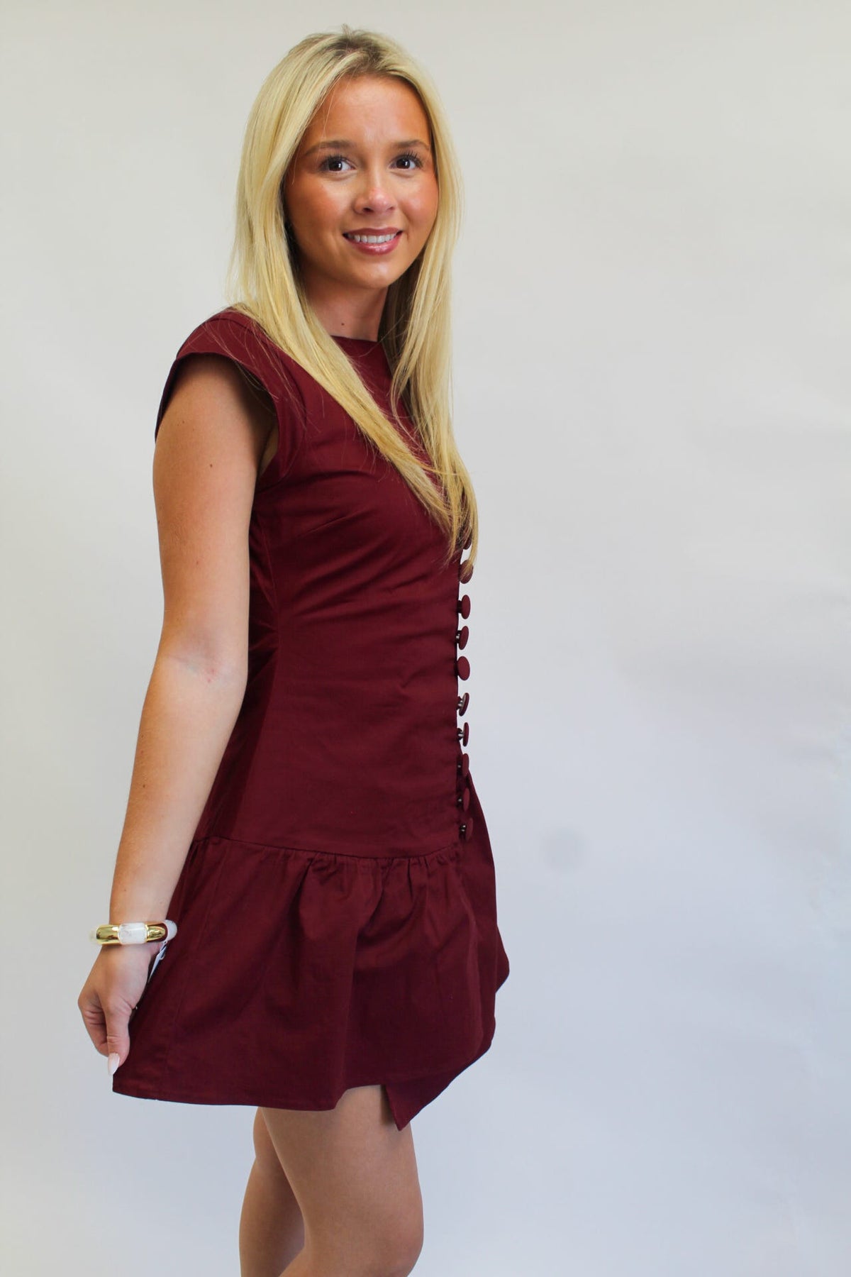 Button Me Down Mini Dress