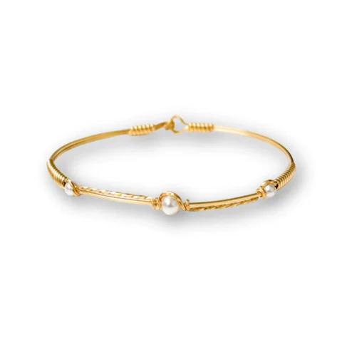 Be The Change Bracelet Gold w/ Crystal Pearl