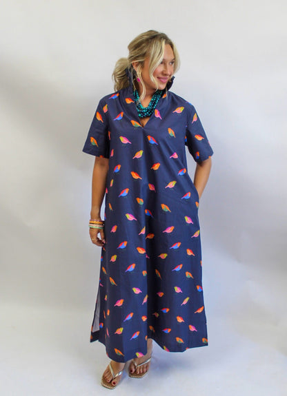 Navy Georgia Bird Dress