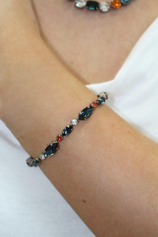 MULTI-CUT CRYSTAL NAVETTE LINE BRACELET