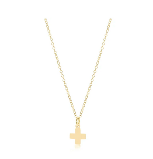 16" Necklace Gold - Signature Cross Gold Charm