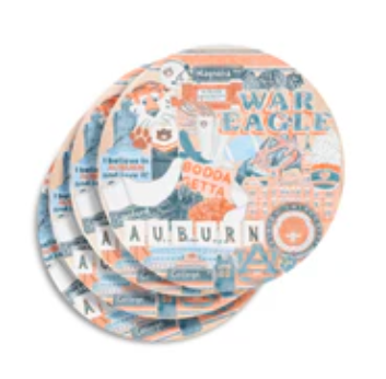 Ceramic Auburn University Coaster Pack