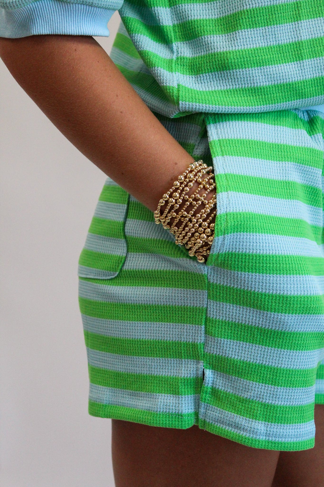 Laguna Blues Stripe Shorts Set