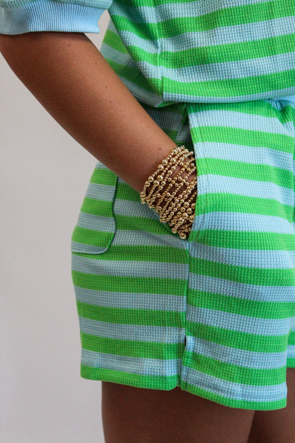 Laguna Blues Stripe Shorts Set