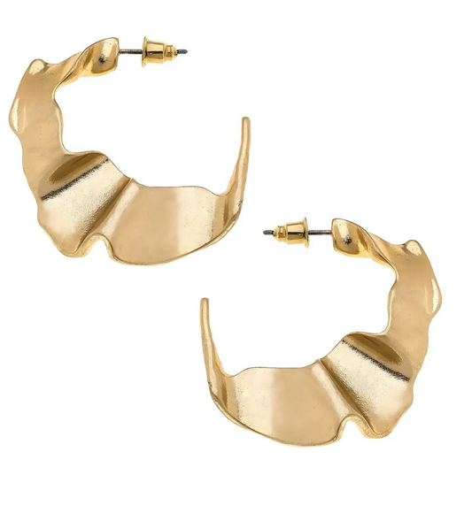 Brussels Hoop Earrings In Worn Gold