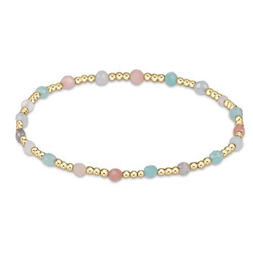 Gemstone Gold Sincerity Pattern 3mm Bead Bracelet - Hot Mess