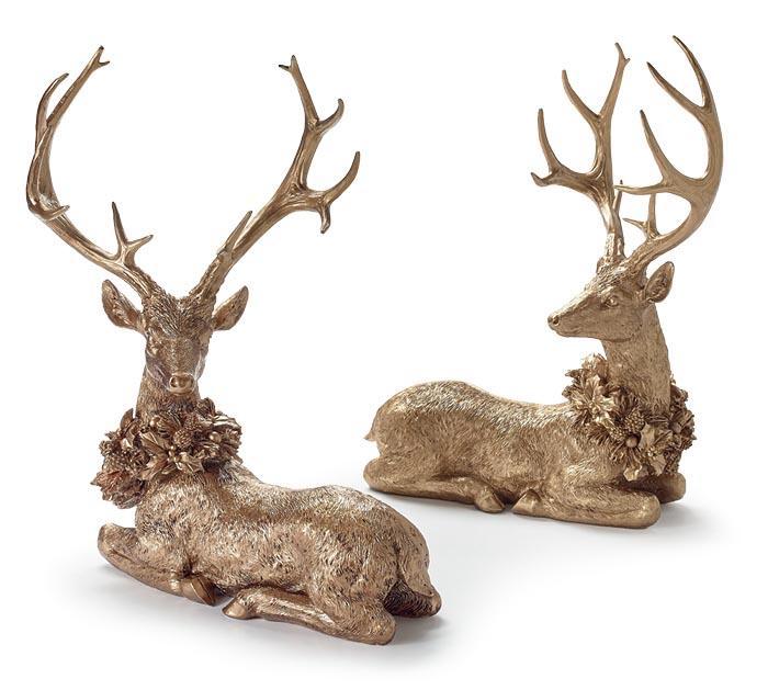 Gold Lying Deer Decor