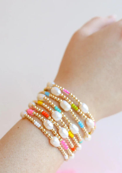 Hot Pink Pearl Bracelet