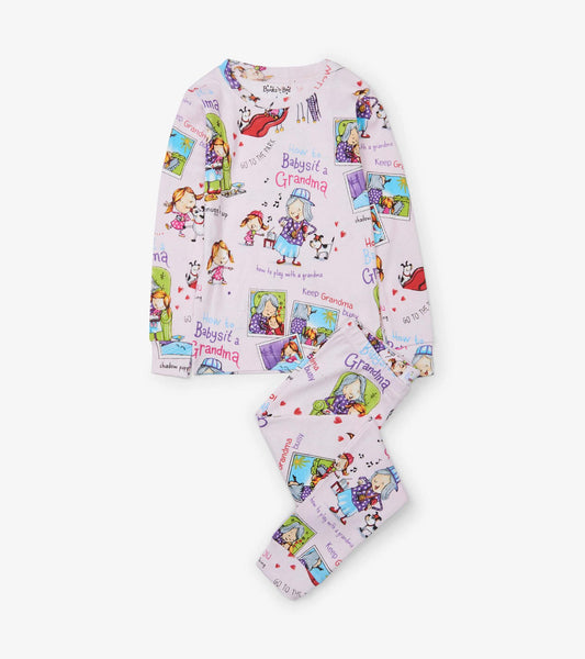 How To Babysit Grandma Pajama Set - Hanging With Book